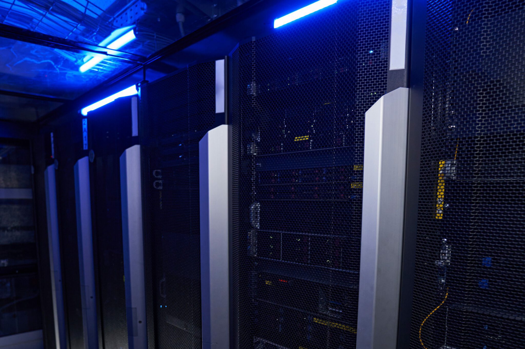 Supercomputers and storage system in tech room